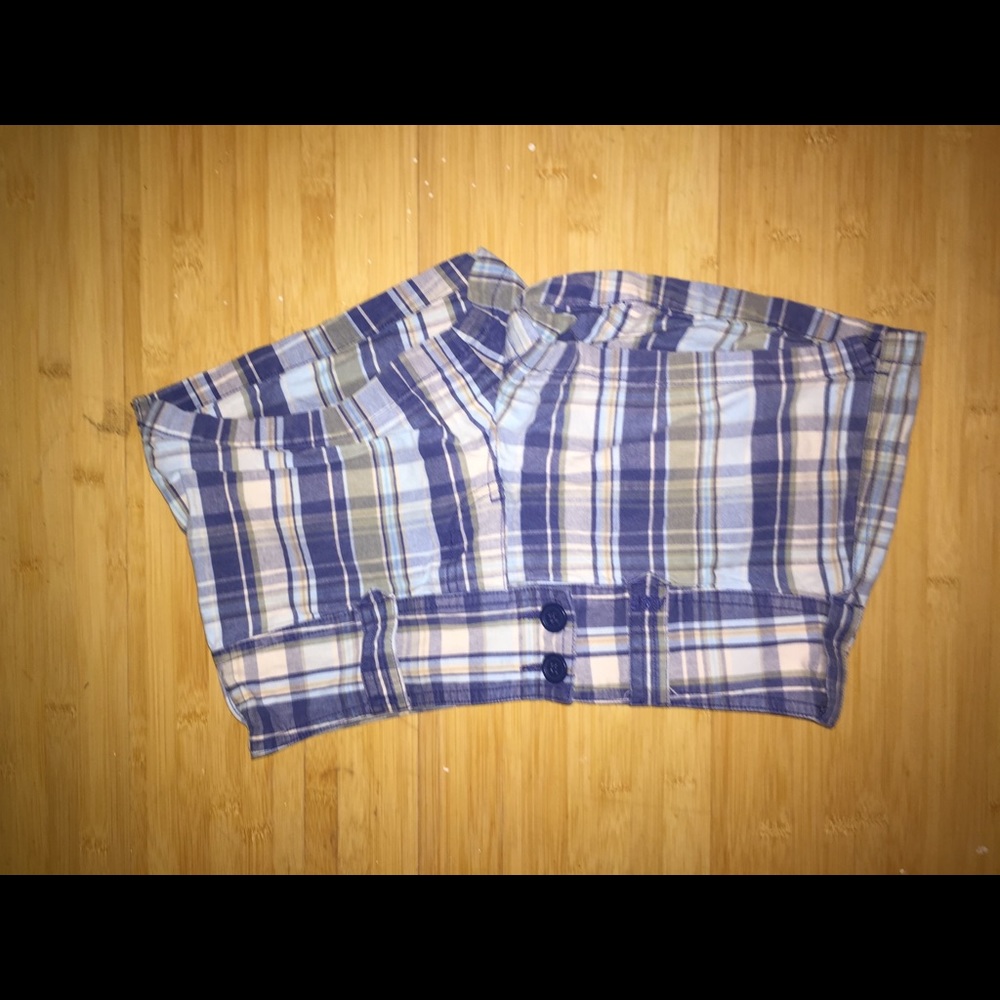 Blue plaid shorts