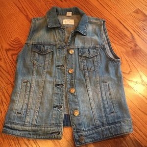 Denim j crew vest xs