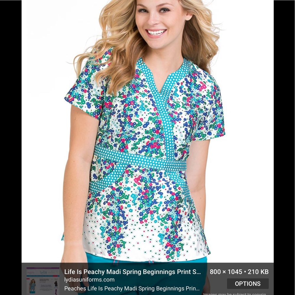 Peaches Scrub Top