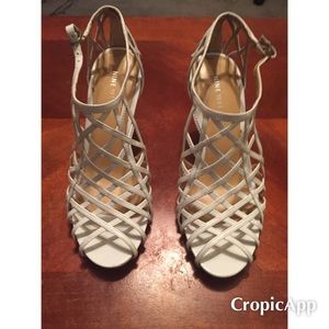 Beautiful white strappy Nine West shoes