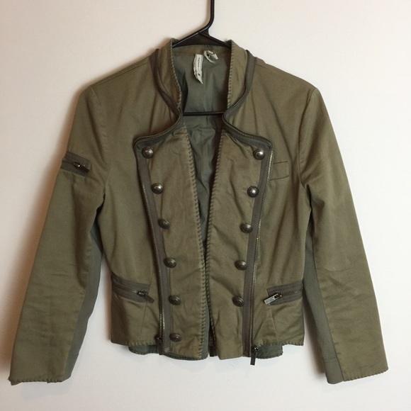 BCBGMaxAzria Jackets & Blazers - BCBGMaxAzria Green Army Military Jacket Coat