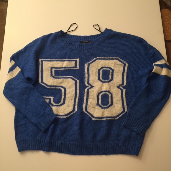 Blue forever 21 number sweater-S - Picture 3 of 6