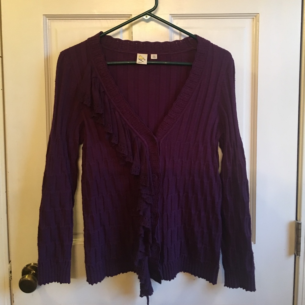 Anthropologie purple cardigan