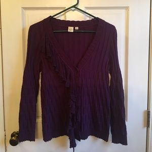 Anthropologie purple cardigan