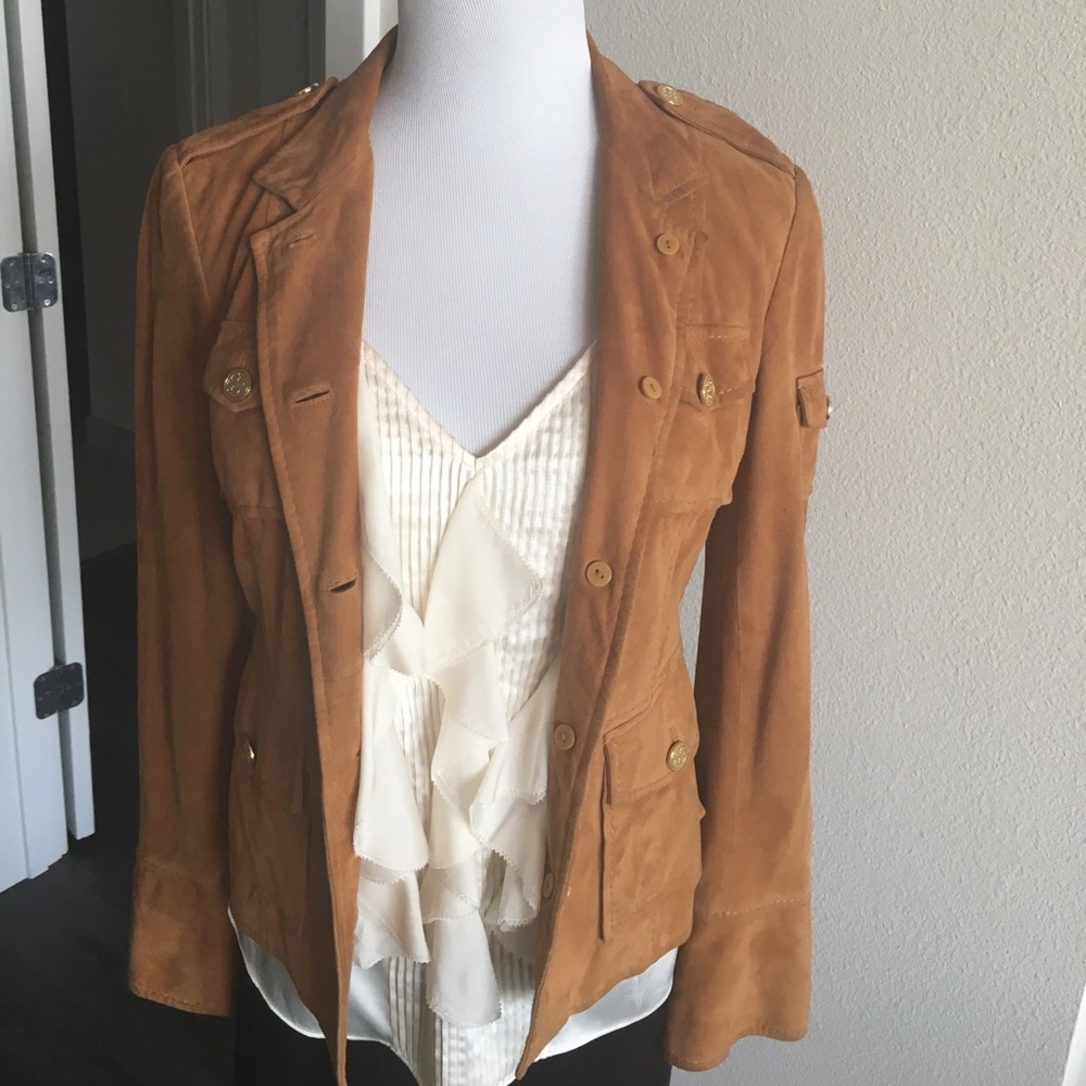Tory Burch 6 brown suede Shrunken Sargent Pepper