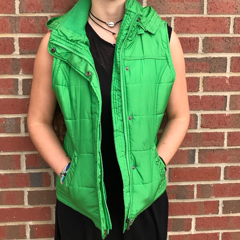 Green puffy vest
