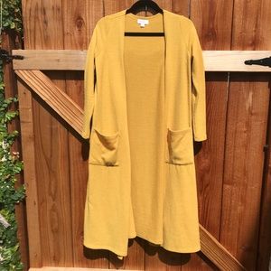 Small LuLaRoe Sarah Cardigan/Duster- mustard