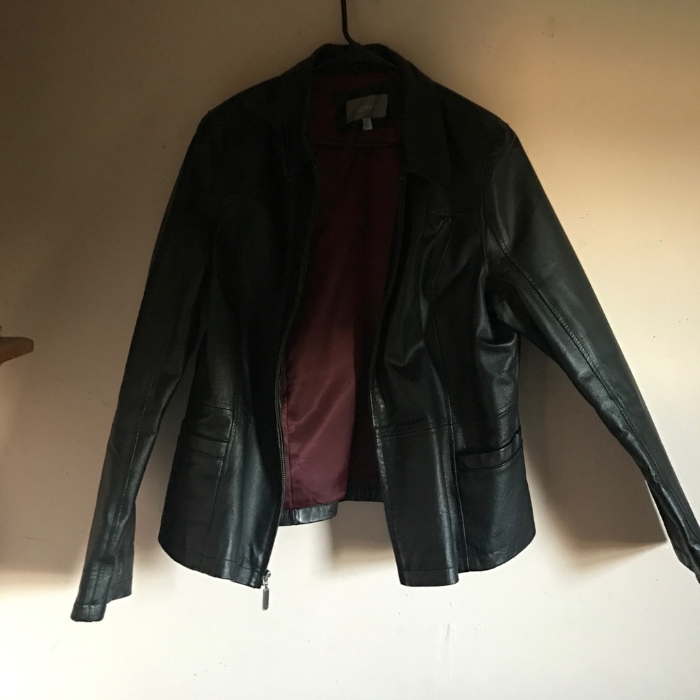 Black leather jacket