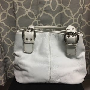White leather purse