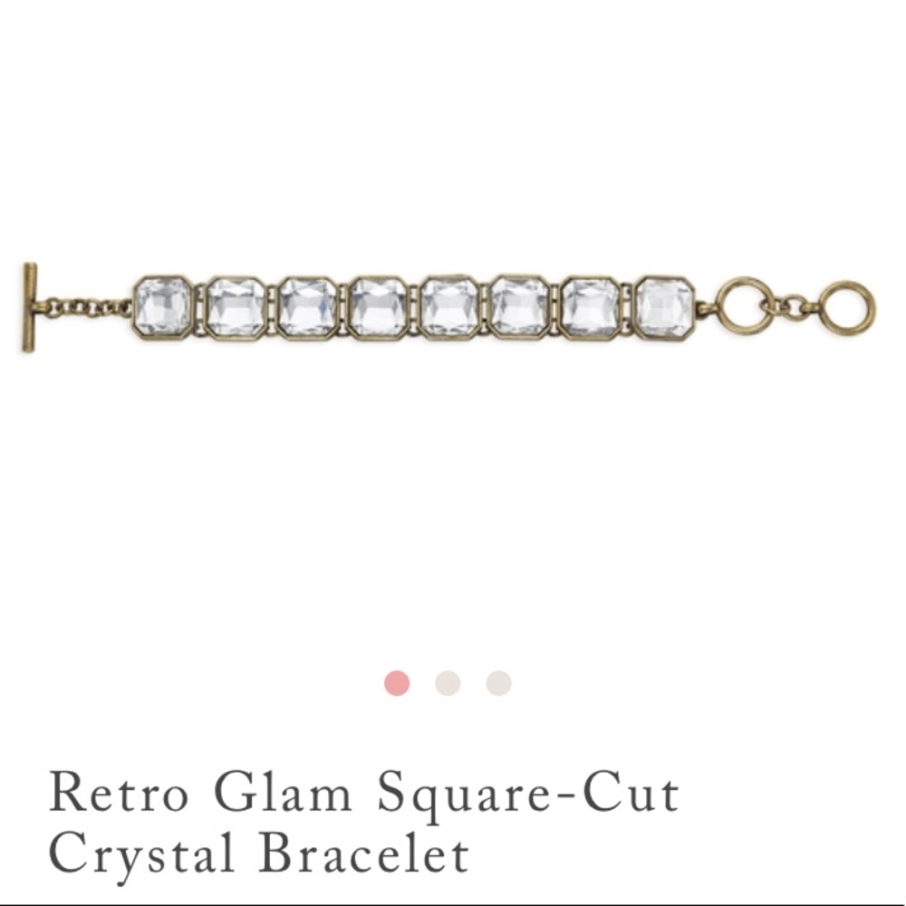 Retro Glam Square-Cut Crystal Bracelet