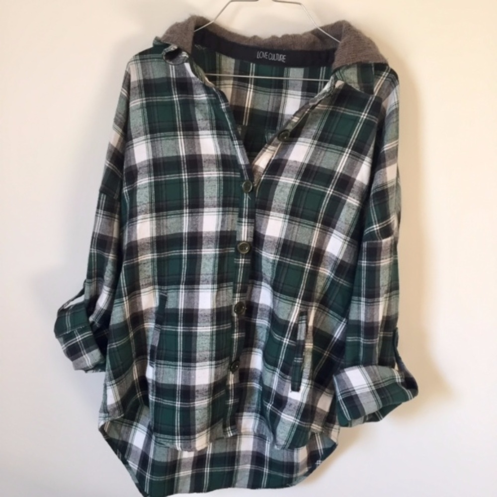 Forest Green Flannel w/ Hood