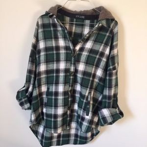 Forest Green Flannel w/ Hood