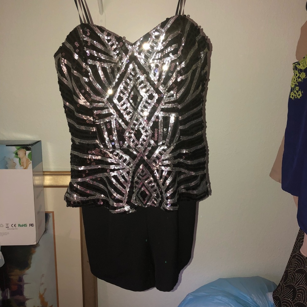 Black and silver dress