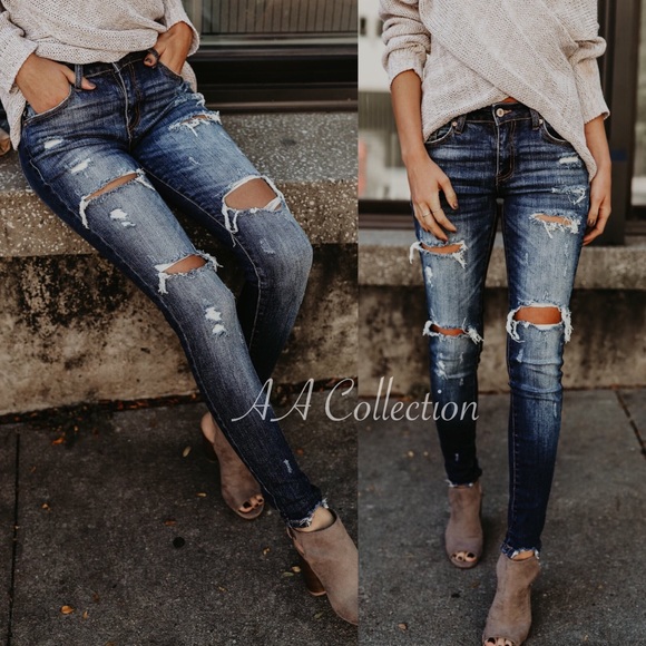 Denim - Distressed jeans denim skinny 0-15 Denim - Distressed jeans denim skinny 0-15
