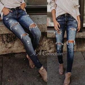 Jeans - Distressed jeans denim skinny 0-15 Jeans - Distressed jeans denim skinny 0-15
