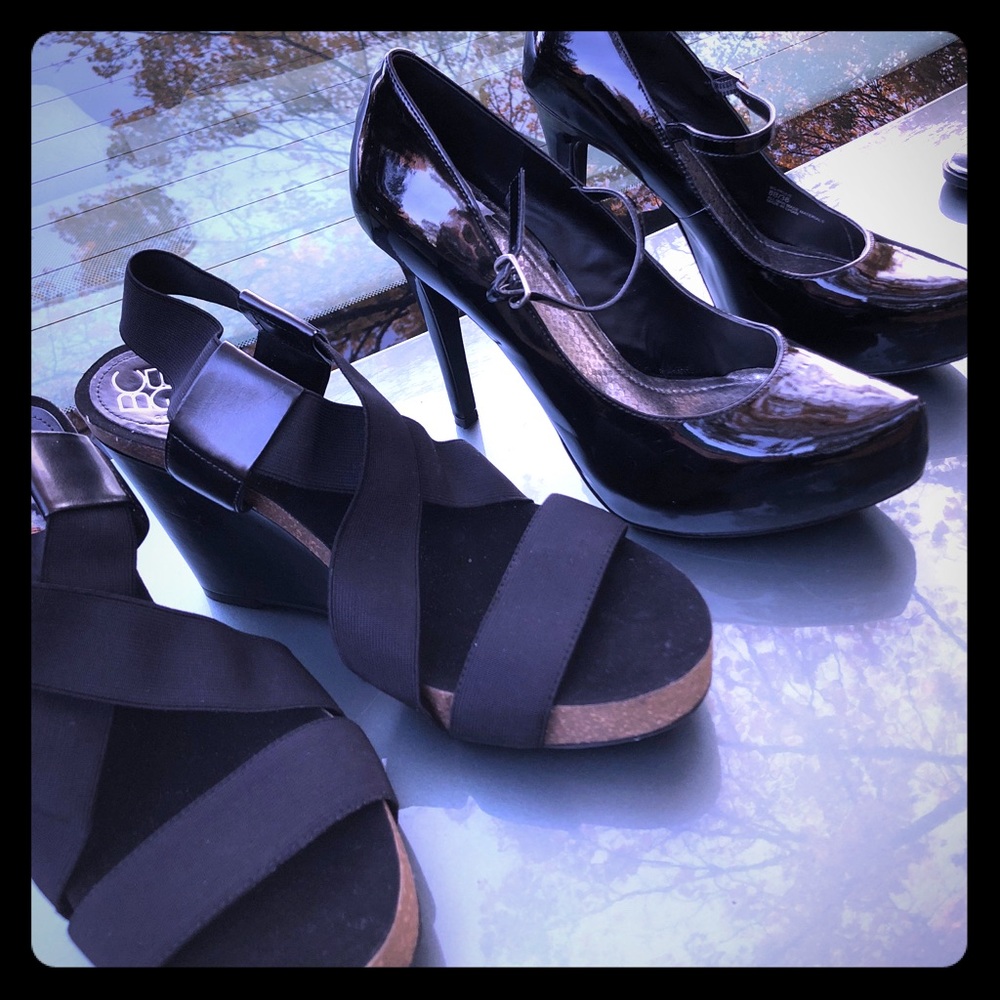 BCBG Pumps/ Wedges LOT (2 pair)