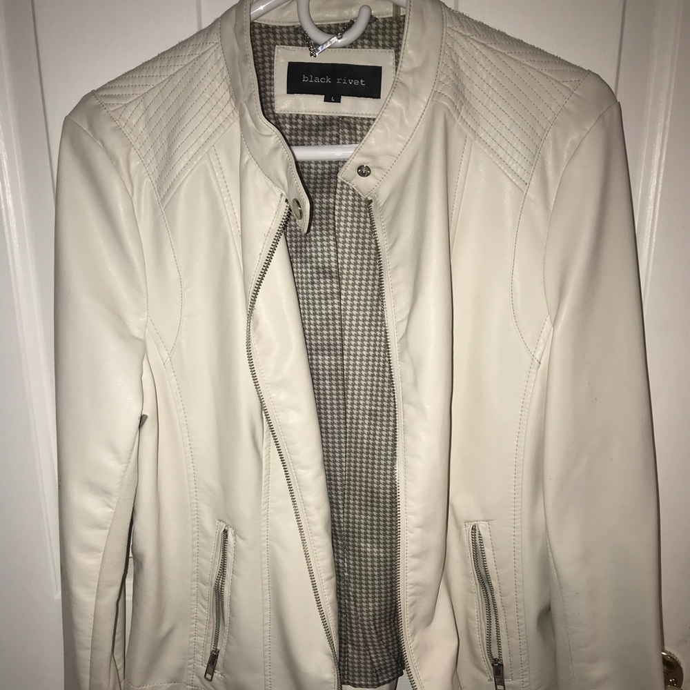 Black rivet moto jacket