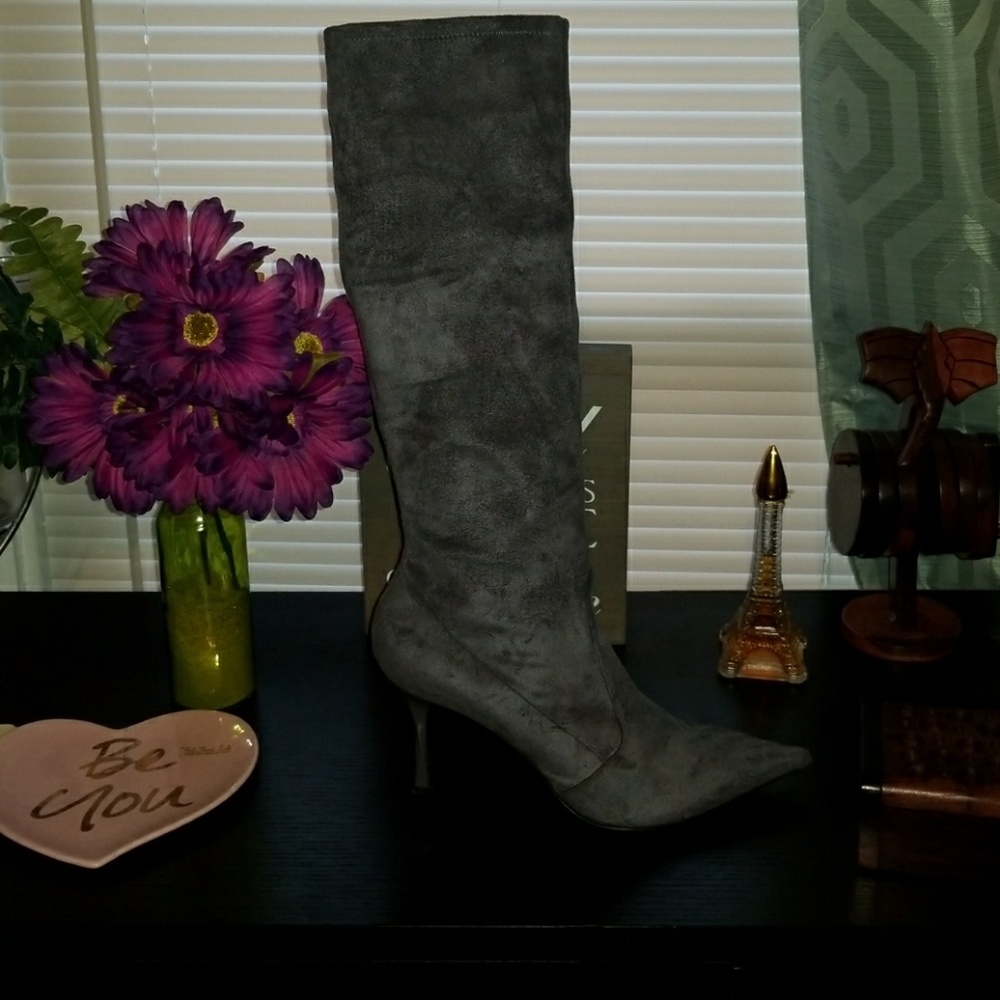 Grey Stretch boots