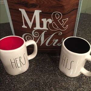 Rae Dunn large letter mug with small tote bag