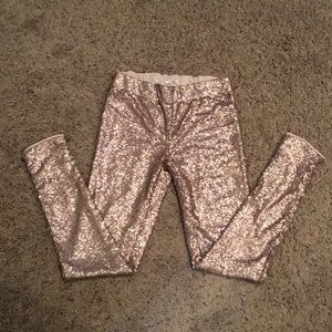 Gold sequin leggings size medium