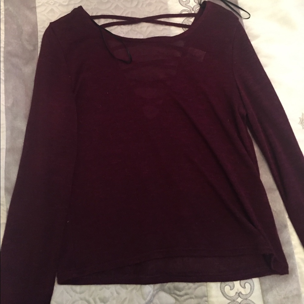 Long sleeve maroon shirt