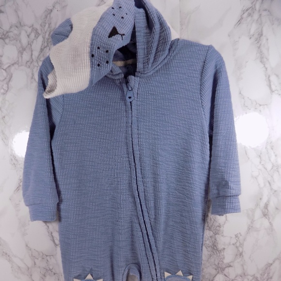 Blue Zippered Hooded Bodysuit.  Kids.   :) - Picture 5 of 5