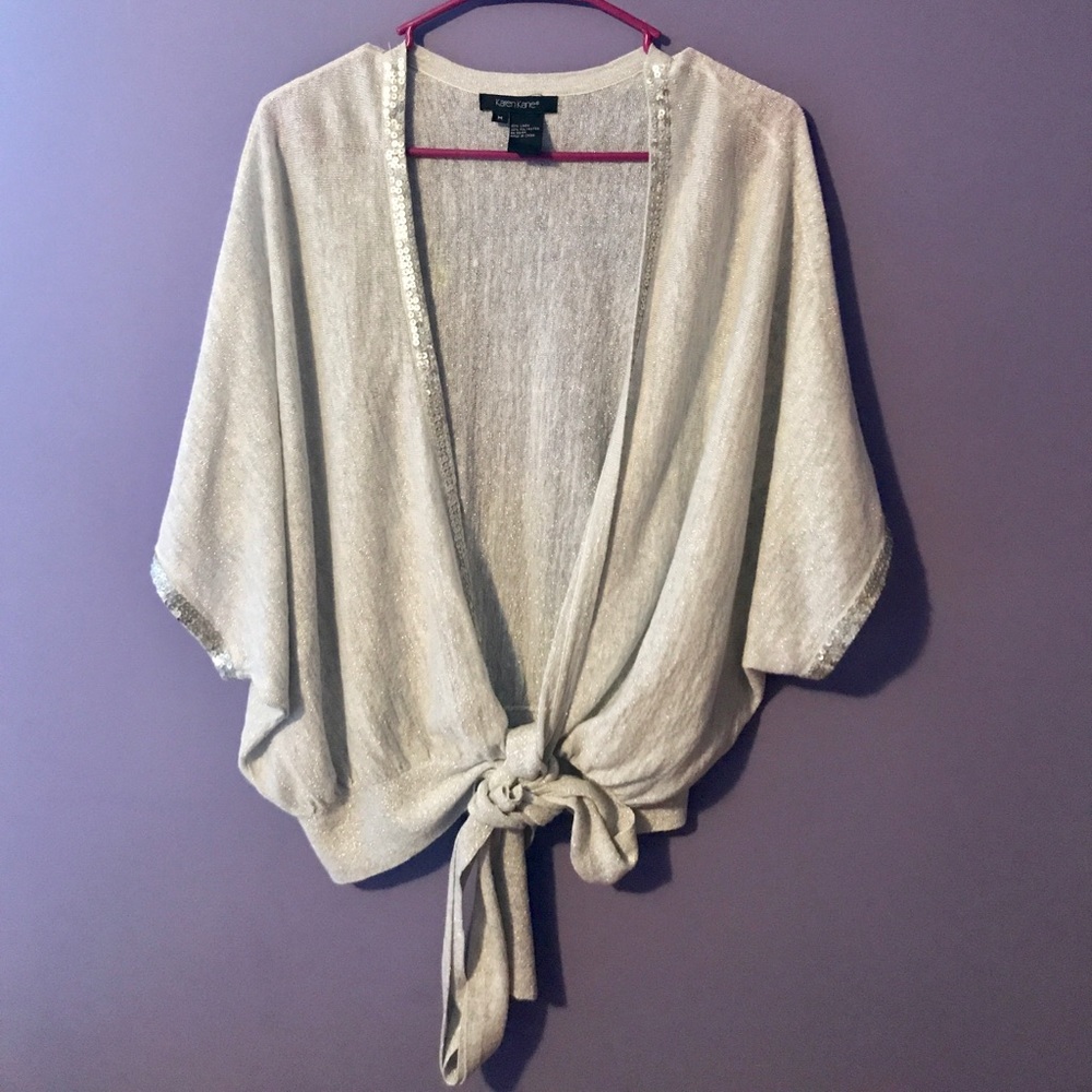 Karen Kane Silver and Sequin Blouse