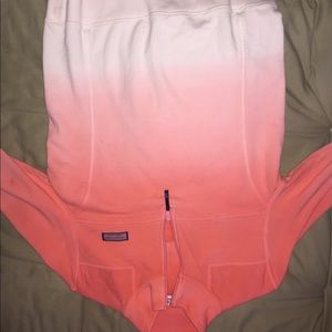 Vineyard Vines orange ombré pull over quarter zip
