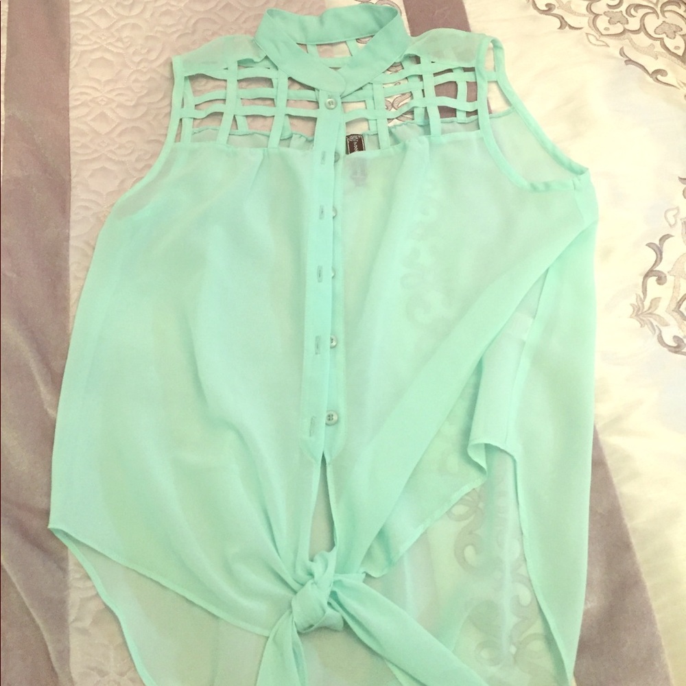 Teal blouse
