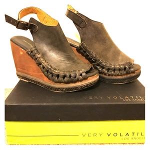 Very Volatile leather wedges with braided detail