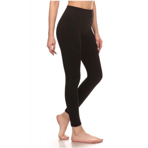 Pants - High Rise black Fleece Leggings