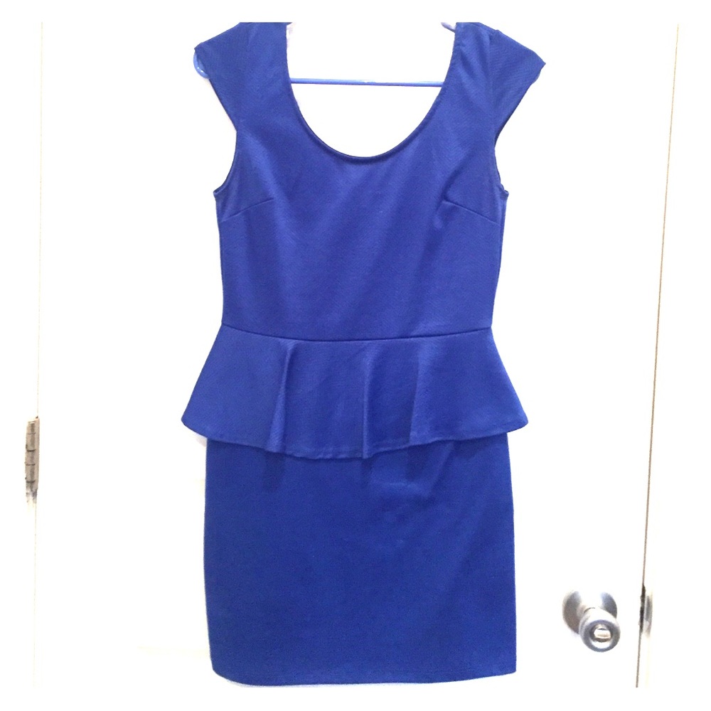 Royal blue peplum dress