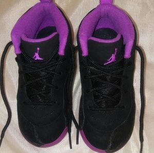 Black and Purple Jordan's