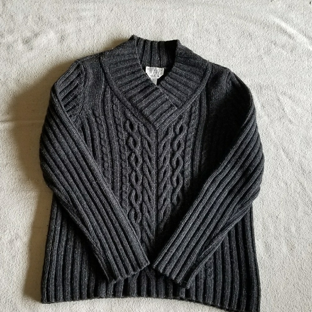 Dark Gray Talbots Sweater XL Wool and Silk Blend