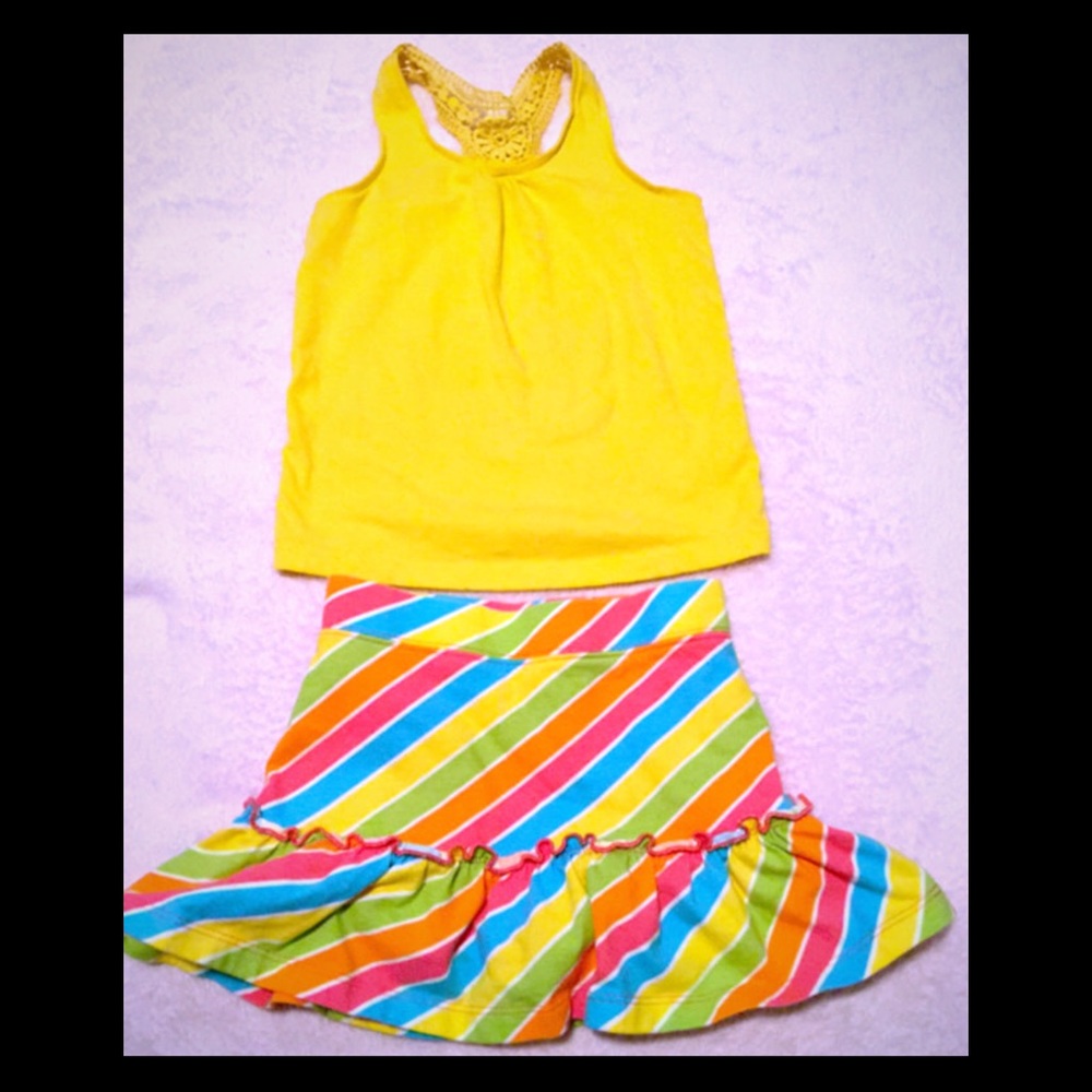 3t Gap Top with Striped Skirt
