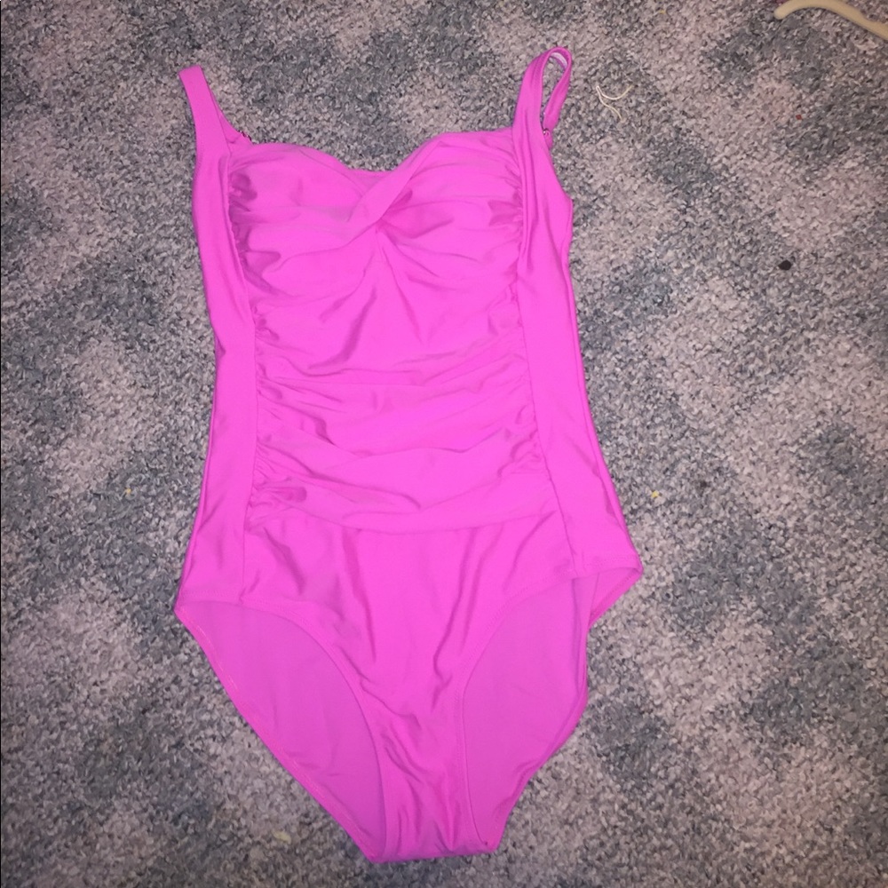 Hot Pink Bodycon One Piece Swimsuit