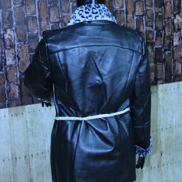 Leather Animal Print Coat - Picture 2 of 4