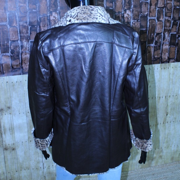 Leather Animal Print Coat - Picture 4 of 4
