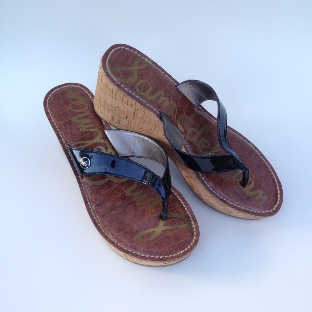 Sam Edelman  black Romy Wedge Sandal