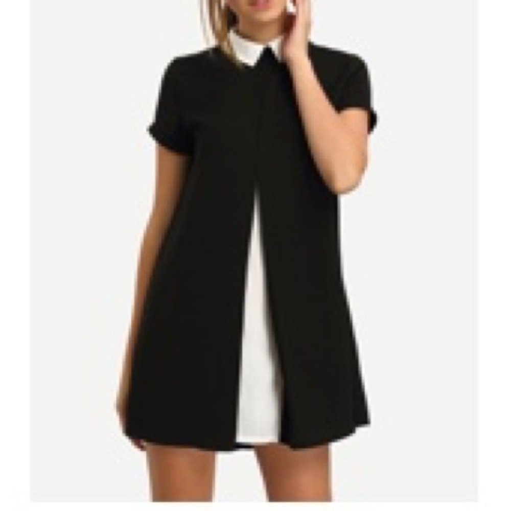 Black and white collared dress