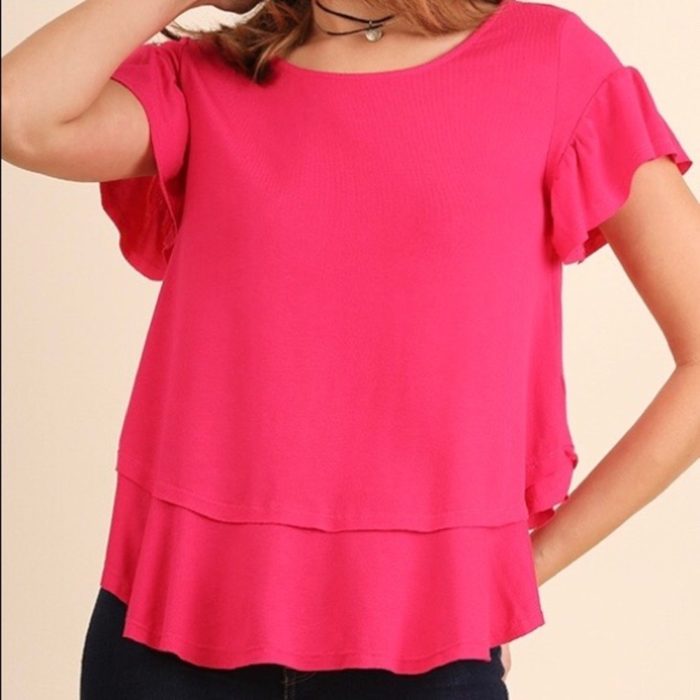 Bright Pink Umgee Dressy Top