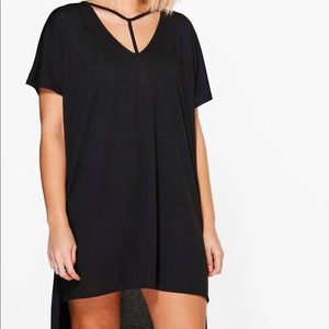 Boohoo Sara Strap Detail Dip Hem Tunic
