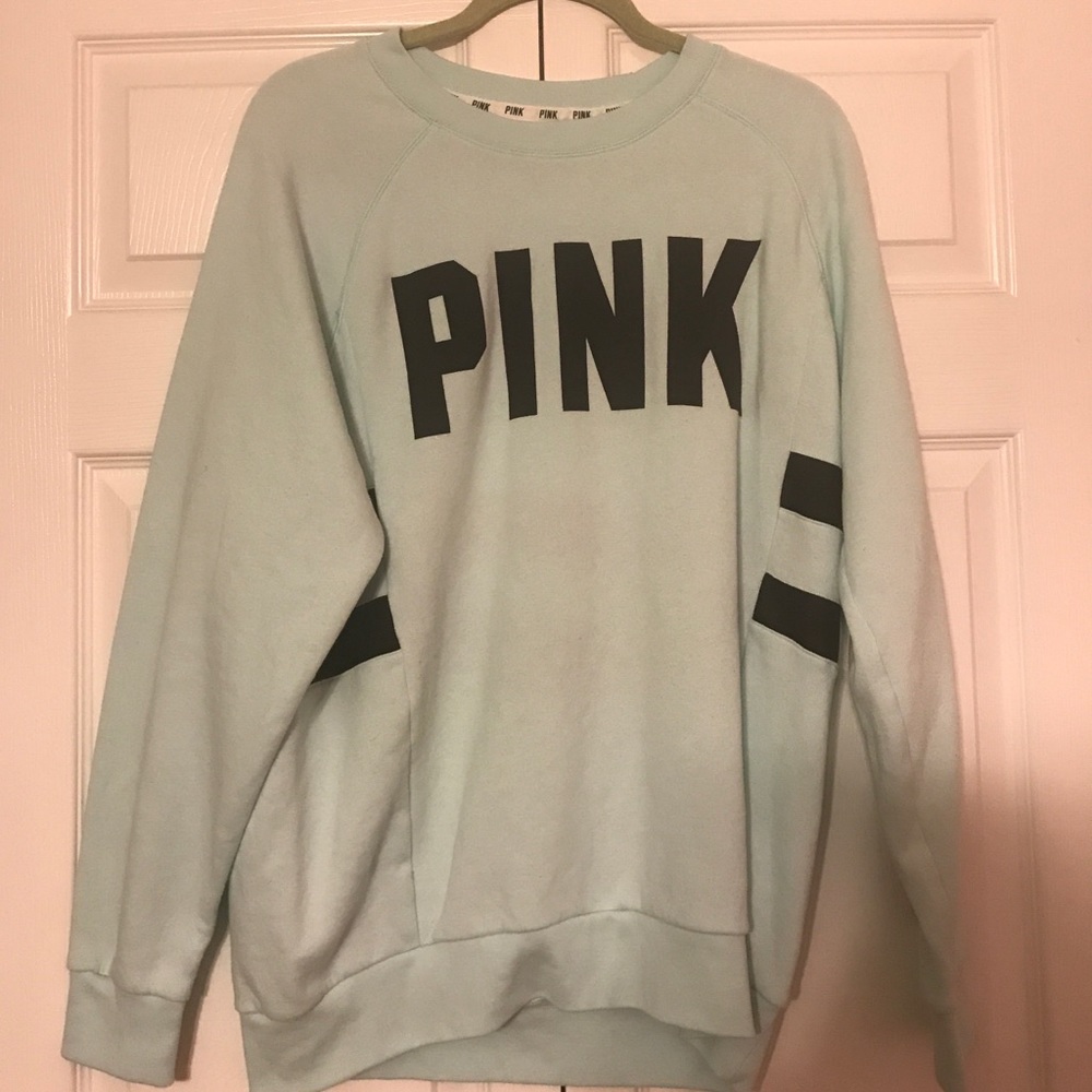 Pink’s Victoria Secret teal sweatshirt