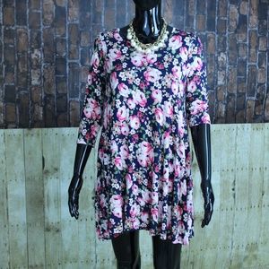 Floral Quarter Sleeve Dress