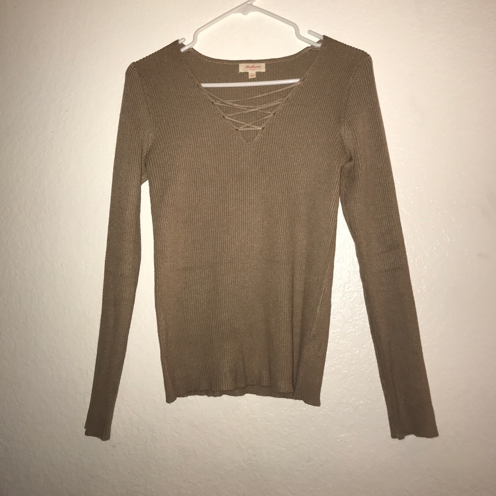 Tan shirt