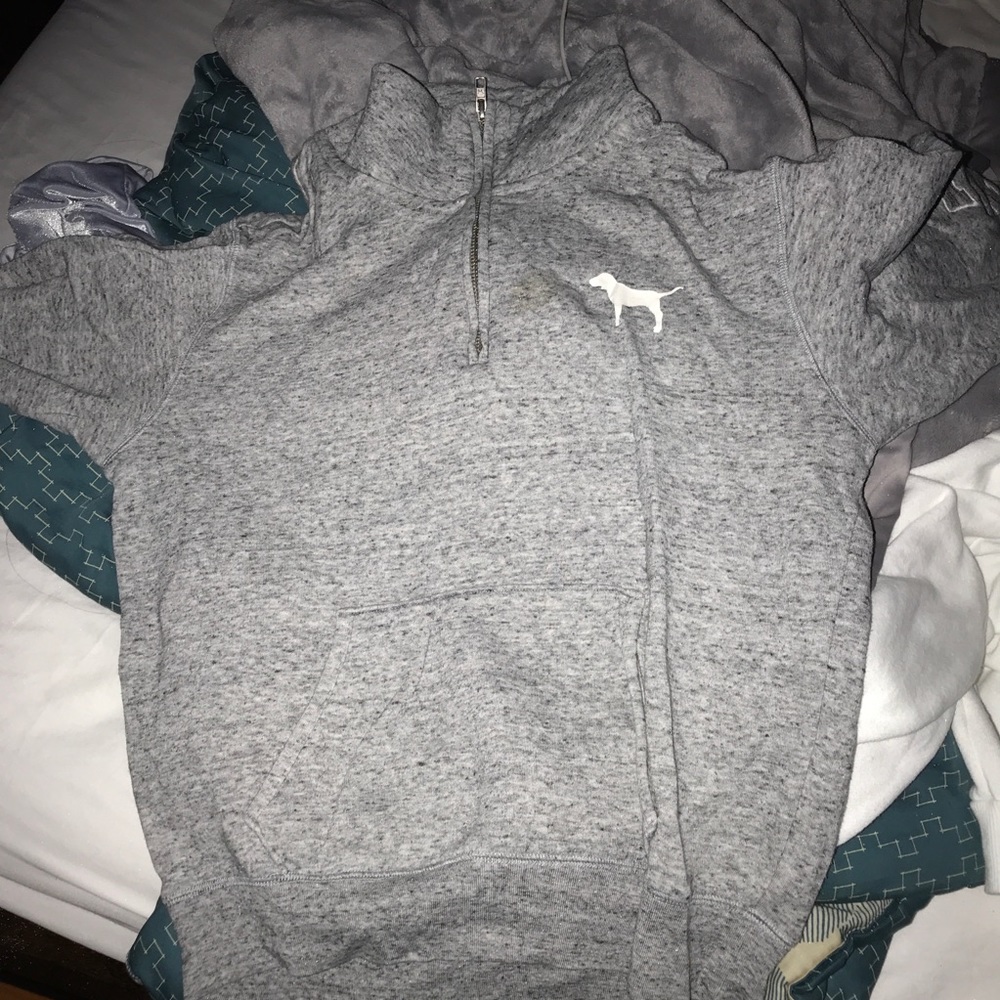 PINK HALF ZIP SWEATER