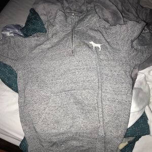 PINK HALF ZIP SWEATER