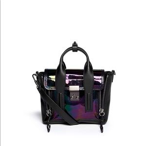'pashli' Mini Oil Slick Patent Leather statch