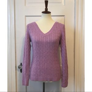 Ann Taylor LOFT Cable Knit Sweater Purple Medium