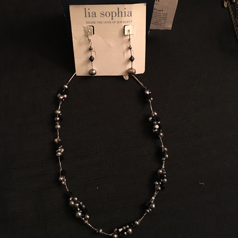 Lia Sophia genuine mother of pearl jewelry set